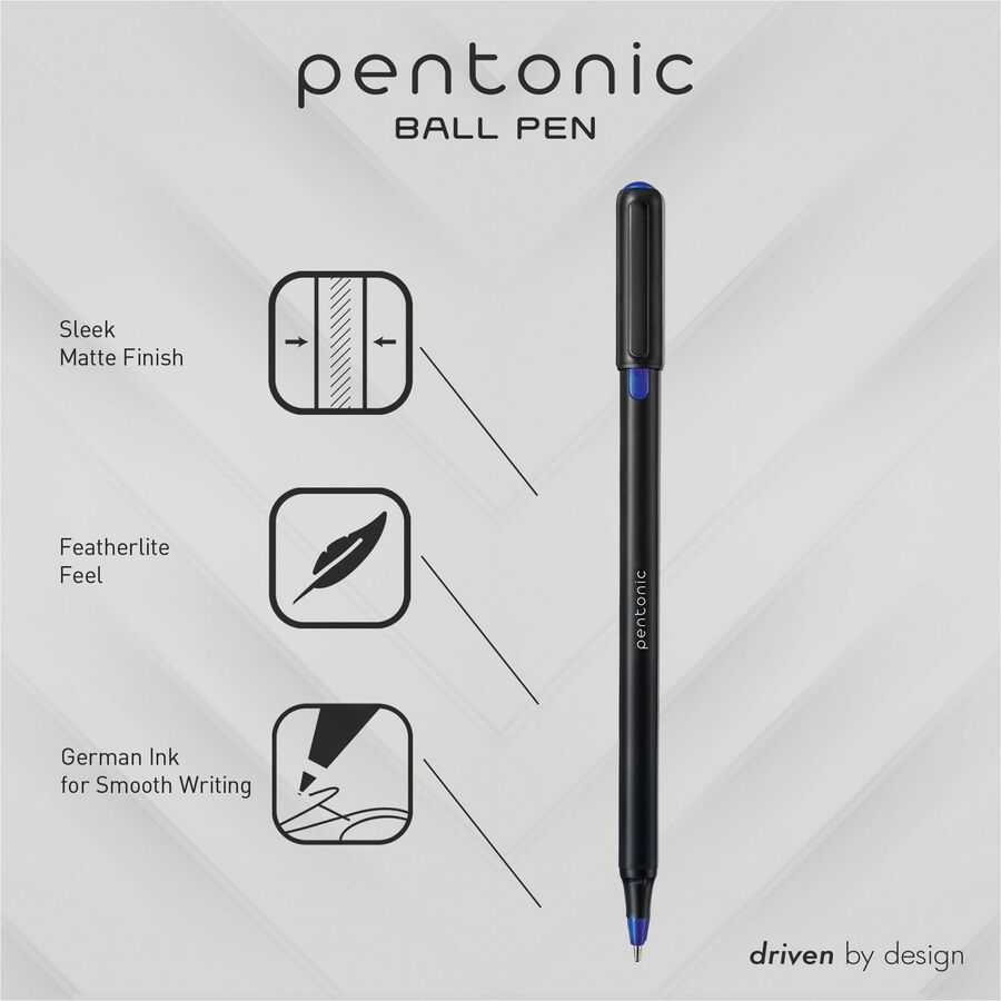 Pentonic Ballpoint Pen Set - 0.7 mm Pen Point - Assorted Ink - Nickel Silver Tip - 25 / Box