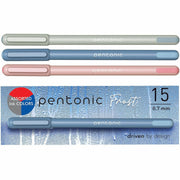 Pentonic Frosted Barrel Ballpoint Pens - 0.7 mm Fine Pen Point - Assorted Ink - Frost Barrel - 15 / Box