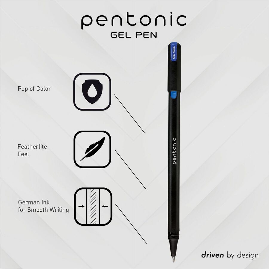 1 mm Pen Point - Assorted Ink - Gel-based - 12 / Pack