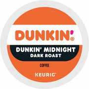 Dunkin'&reg; K-Cup Midnight Coffee - Compatible with Keurig Brewer - Dark - K-Cup - Dunkin' Midnight - Kosher - 22 / Box