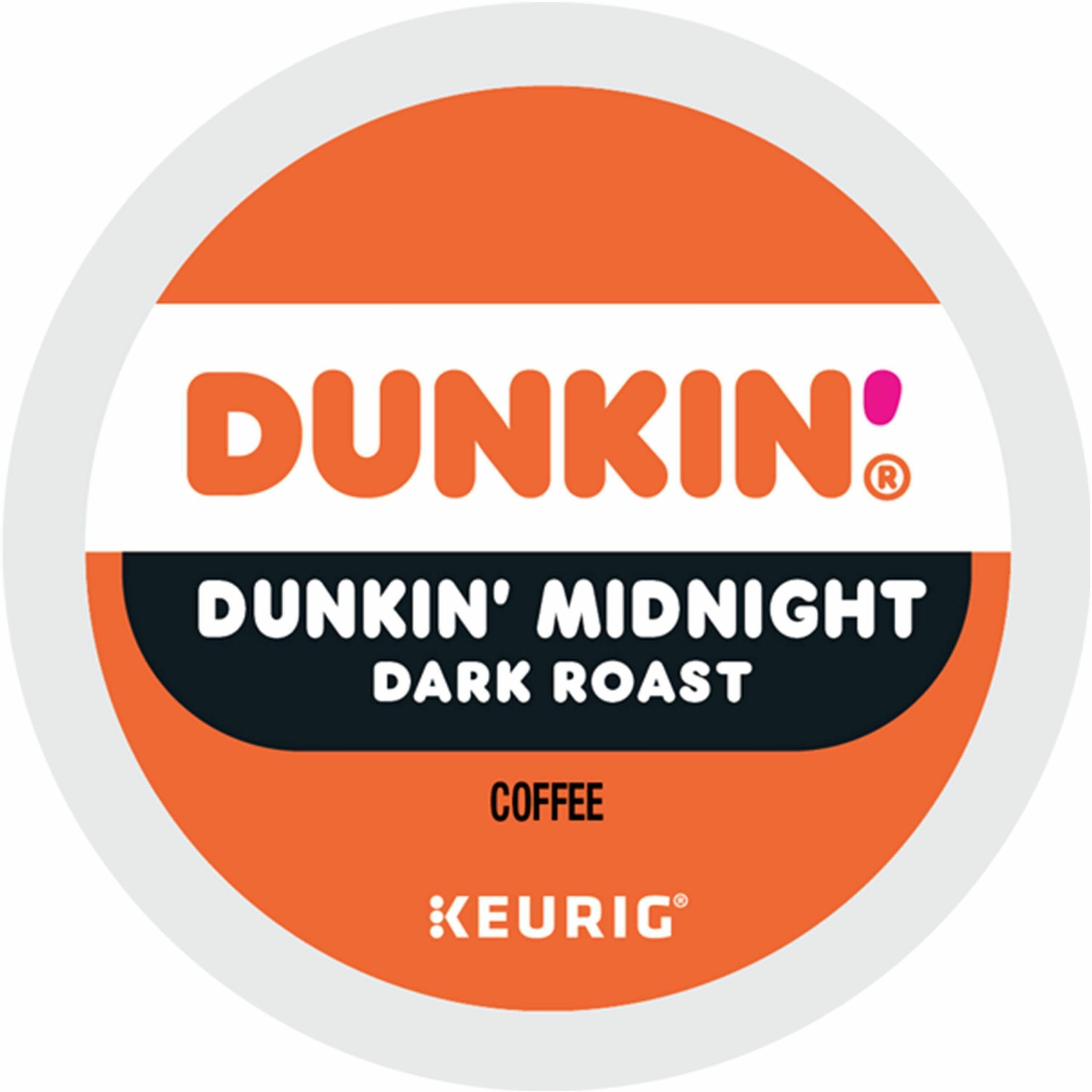 Dunkin'&reg; K-Cup Midnight Coffee - Compatible with Keurig Brewer - Dark - K-Cup - Dunkin' Midnight - Kosher - 22 / Box