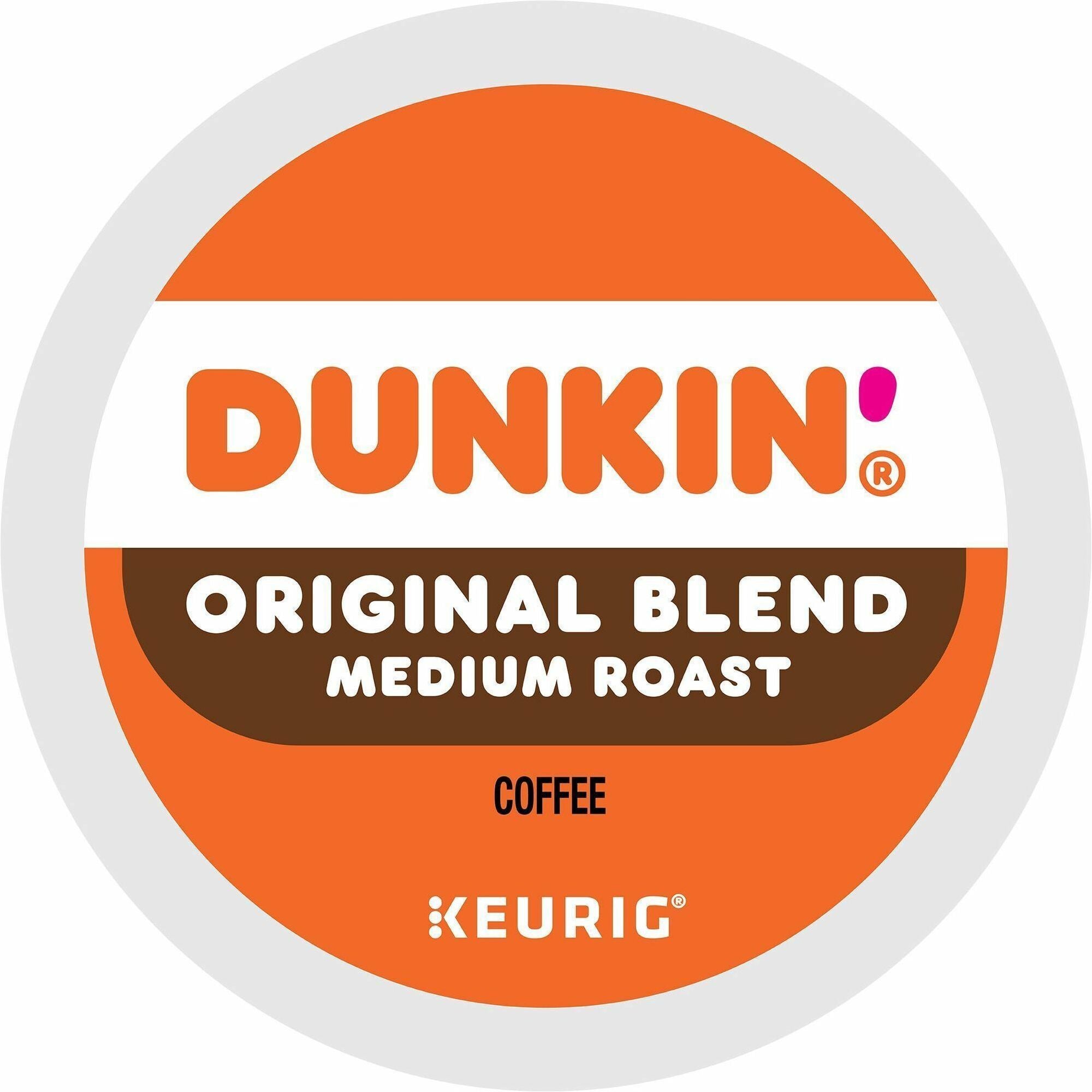 Dunkin'&reg; K-Cup Original Blend Coffee - Compatible with Keurig Brewer - Medium - K-Cup - Original - Kosher - 22 / Box