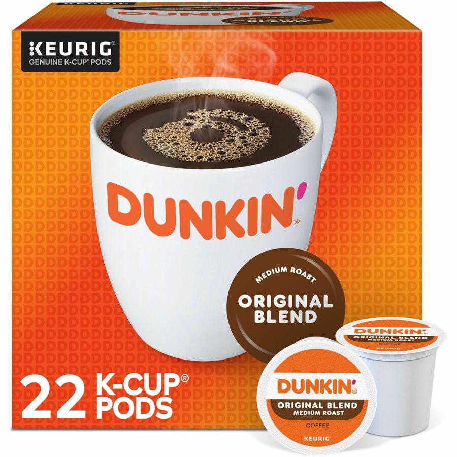 Dunkin'&reg; K-Cup Original Blend Coffee - Compatible with Keurig Brewer - Medium - K-Cup - Original - Kosher - 22 / Box