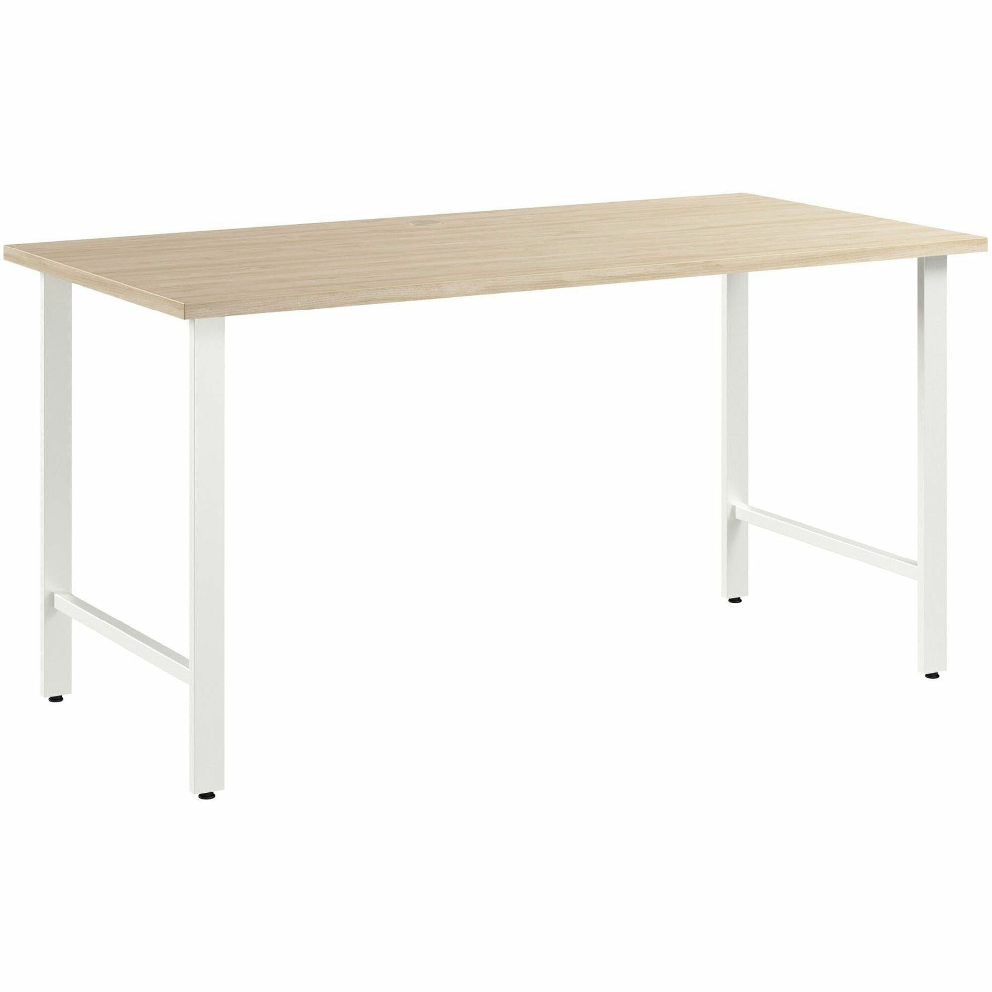 Bush Business Furniture Hustle 60W x 30D Computer Desk with Metal Legs, Natural Elm Finish, 1 Each