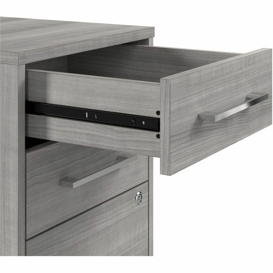 Bush Business Furniture Hustle Office Storage Cabinet with Wheels, 40" Wide, 3 Drawers, 2 Adjustable Shelves, Platinum Gray, 1 Each