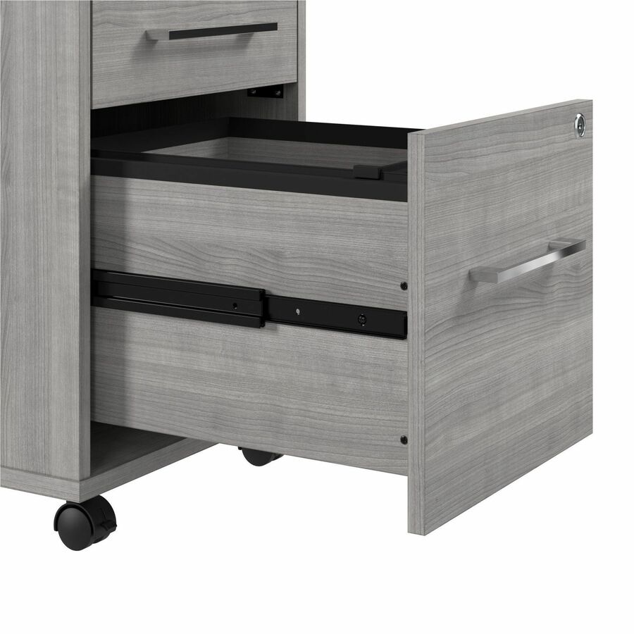 Bush Business Furniture Hustle Office Storage Cabinet with Wheels, 40" Wide, 3 Drawers, 2 Adjustable Shelves, Platinum Gray, 1 Each