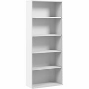 Bush Business Furniture Hustle Tall 5 Shelf Bookcase, 72"H x 30"W x 13"D, 3 Adjustable Shelves, White, 1 Each