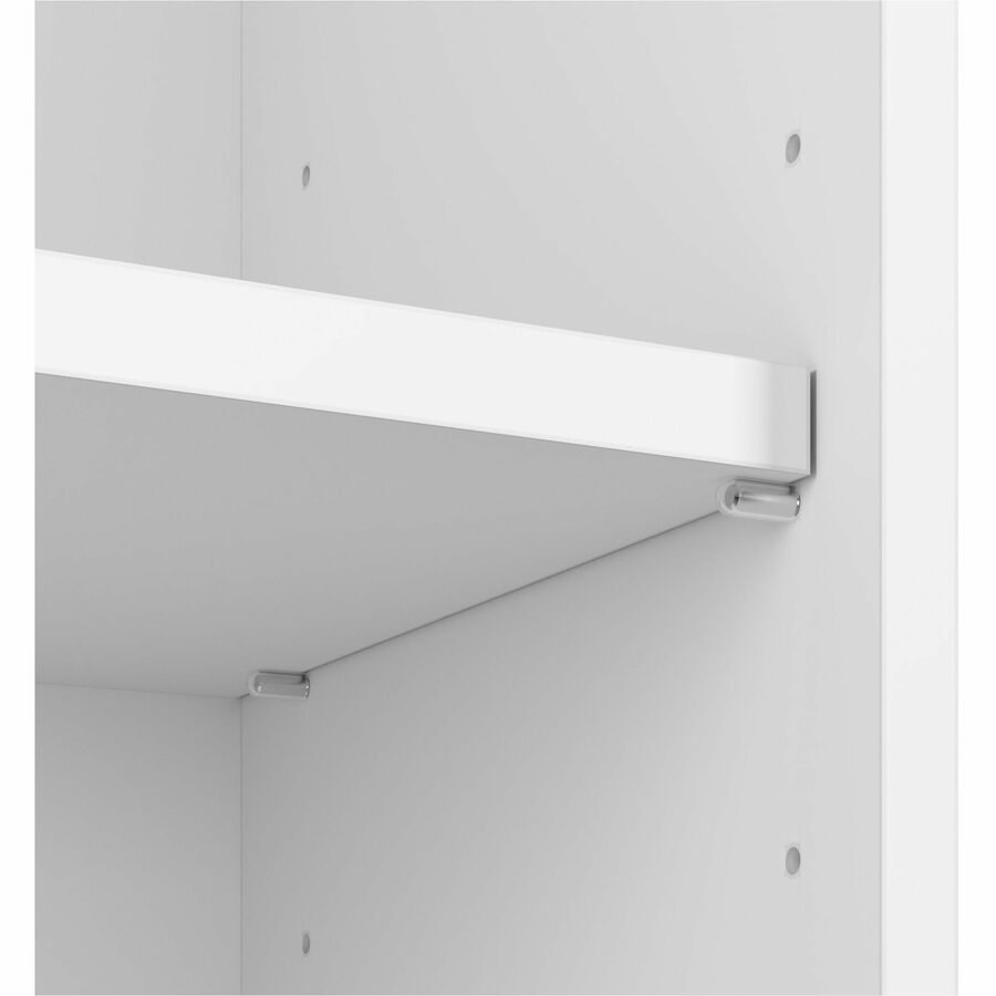 Bush Business Furniture Hustle Tall 5 Shelf Bookcase, 72"H x 30"W x 13"D, 3 Adjustable Shelves, White, 1 Each