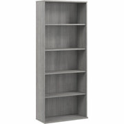 Bush Business Furniture Hustle Tall 5 Shelf Bookcase, 72"H x 30"W x 13"D, 3 Adjustable Shelves, Platinum Gray, 1 Each