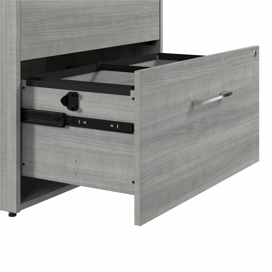 Bush Business Furniture Hustle 2 Drawer Lateral File Cabinet, Platinum Gray, 30"H x 30"W, Lockable Drawers, Modern Style, Metal/Plastic/TFL/Engineered Wood, 1 Each