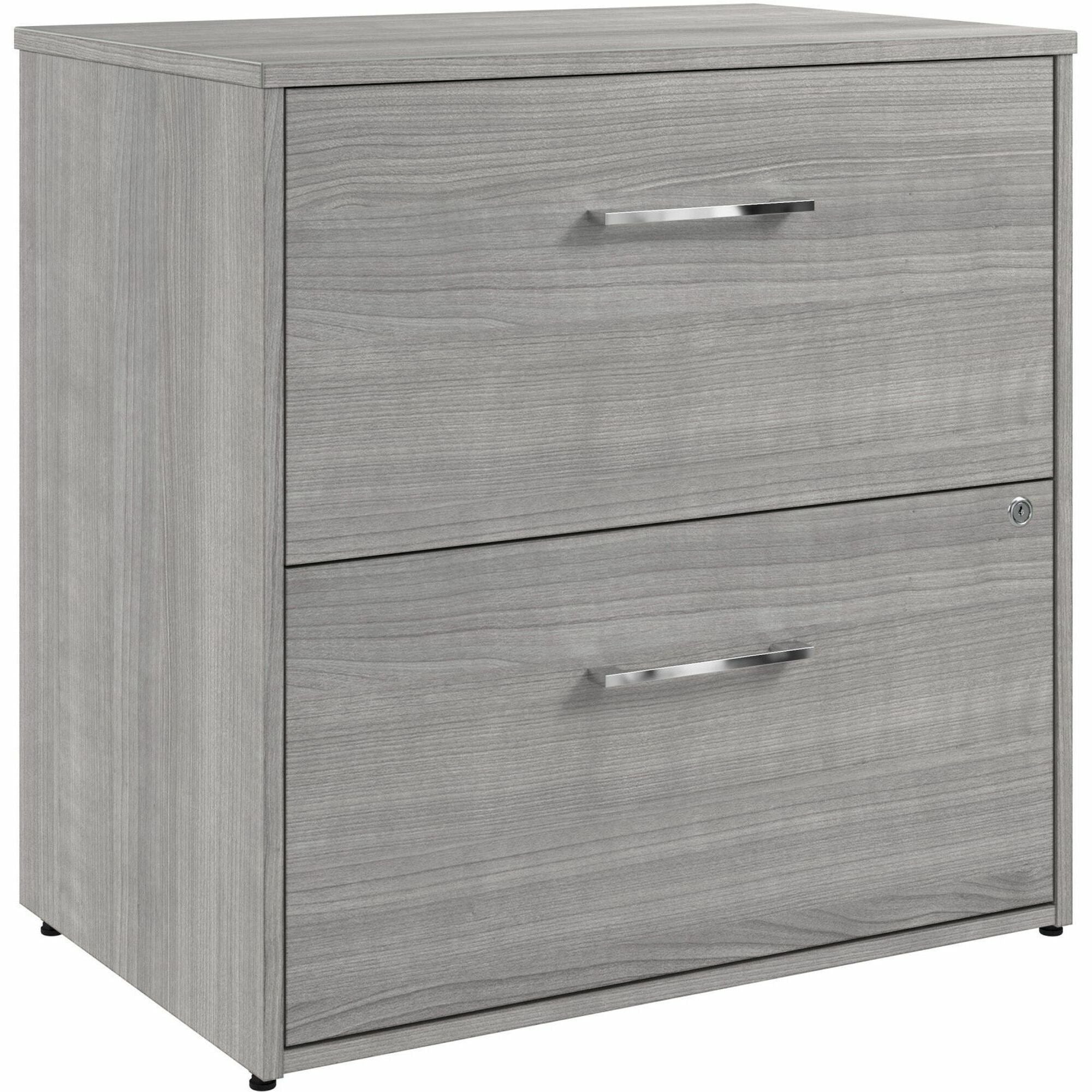 Bush Business Furniture Hustle 2 Drawer Lateral File Cabinet, Platinum Gray, 30"H x 30"W, Lockable Drawers, Modern Style, Metal/Plastic/TFL/Engineered Wood, 1 Each