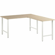 Bush Business Furniture Hustle 60W x 30D L Shaped Computer Desk with Metal Legs, Thermofused Laminate, Natural Elm, 1 Each