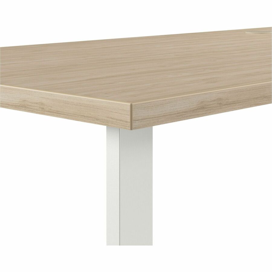 Bush Business Furniture Hustle 60W x 30D L Shaped Computer Desk with Metal Legs, Thermofused Laminate, Natural Elm, 1 Each