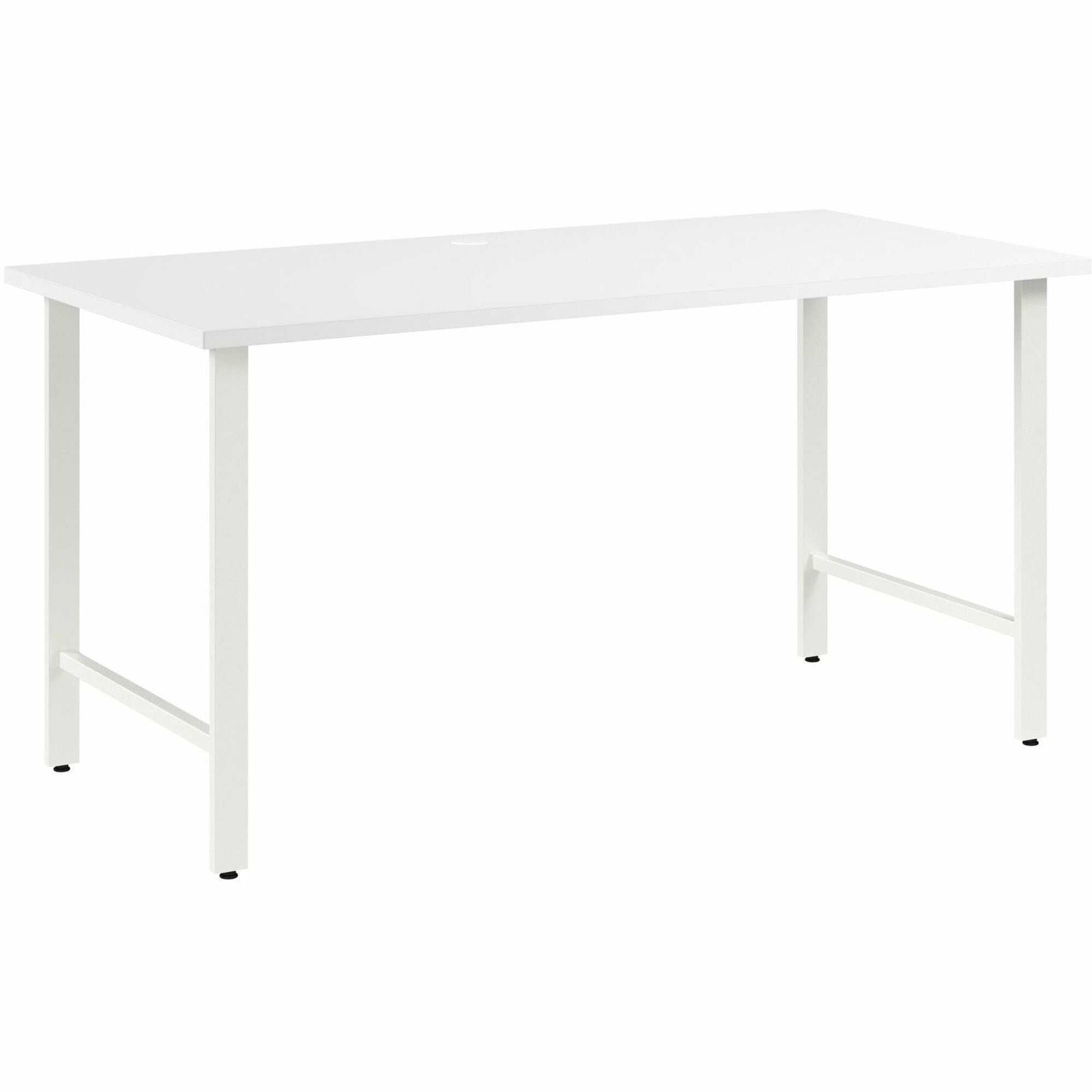 Bush Business Furniture Hustle 60W x 30D Computer Desk with Metal Legs, White, Thermofused Laminate, 1 Each