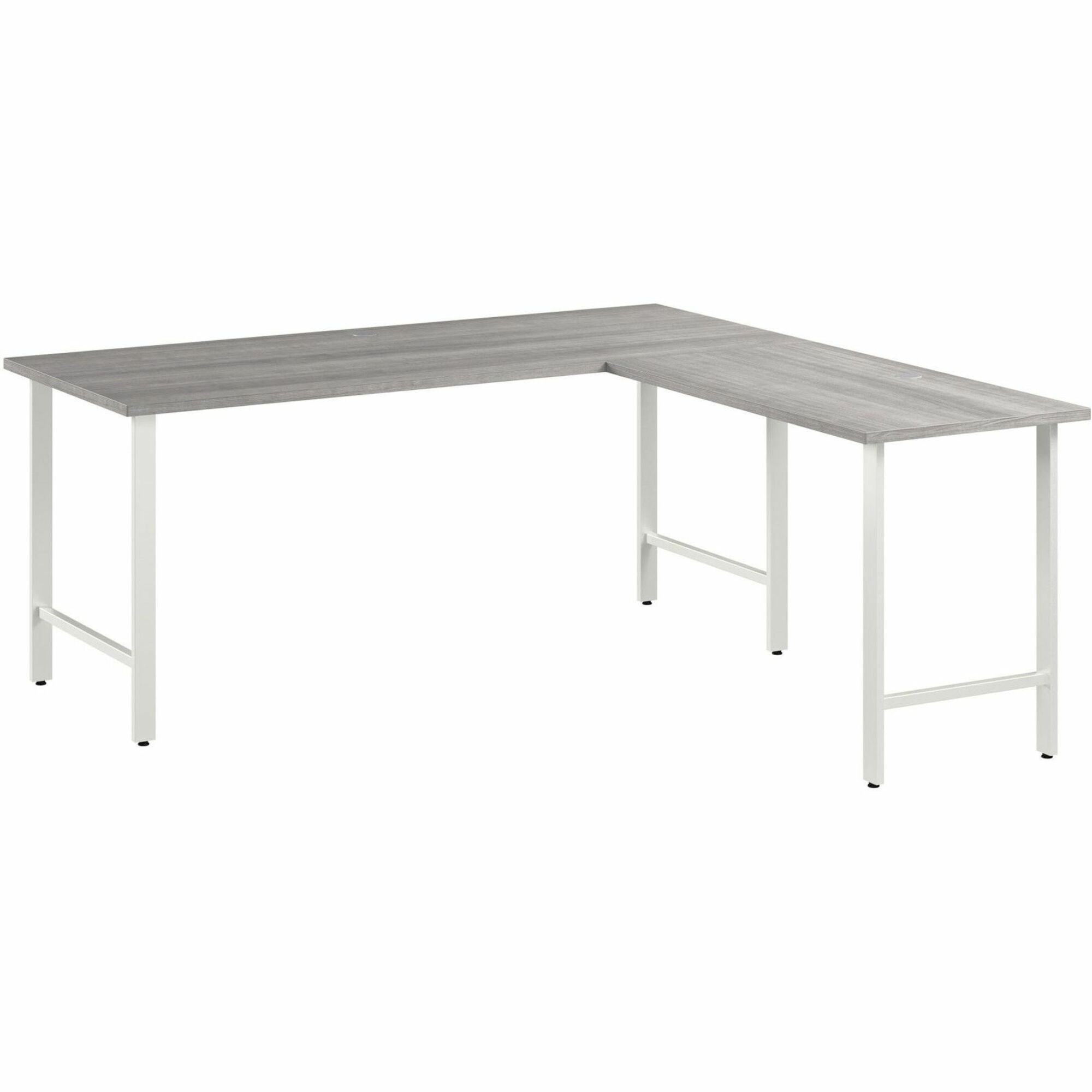 Bush Business Furniture Hustle 72W x 30D L Shaped Computer Desk with Metal Legs, Platinum Gray, 1 Each
