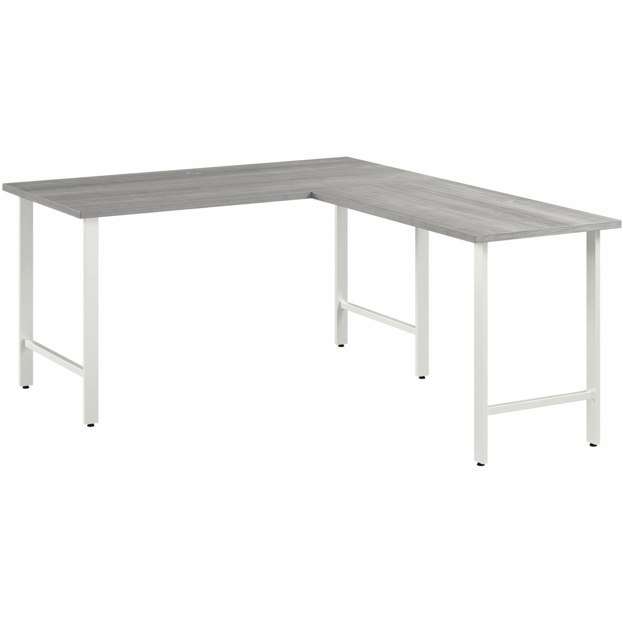 Bush Business Furniture Hustle 60W x 30D L Shaped Computer Desk with Metal Legs, Platinum Gray, 1 Each