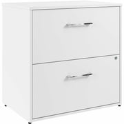 Bush Business Furniture Hustle 2 Drawer Lateral File Cabinet, White, 30" H x 30" W, Metal/Plastic/TFL/Engineered Wood, Lockable Drawers, Ball Bearing Slides, Durable, Scratch & Stain Resistant, 1 Each