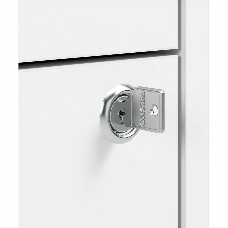 Bush Business Furniture Hustle 2 Drawer Lateral File Cabinet, White, 30" H x 30" W, Metal/Plastic/TFL/Engineered Wood, Lockable Drawers, Ball Bearing Slides, Durable, Scratch & Stain Resistant, 1 Each