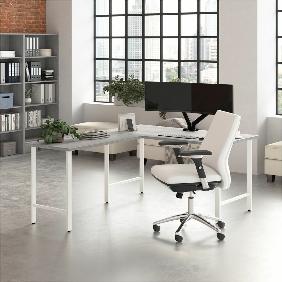 Bush Business Furniture Hustle 60W x 30D Computer Desk with Metal Legs, Platinum Gray, 1 Each