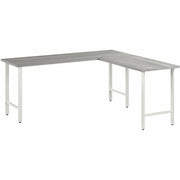 Bush Business Furniture Hustle 72W x 24D L Shaped Computer Desk with Metal Legs, Platinum Gray, 1 Each
