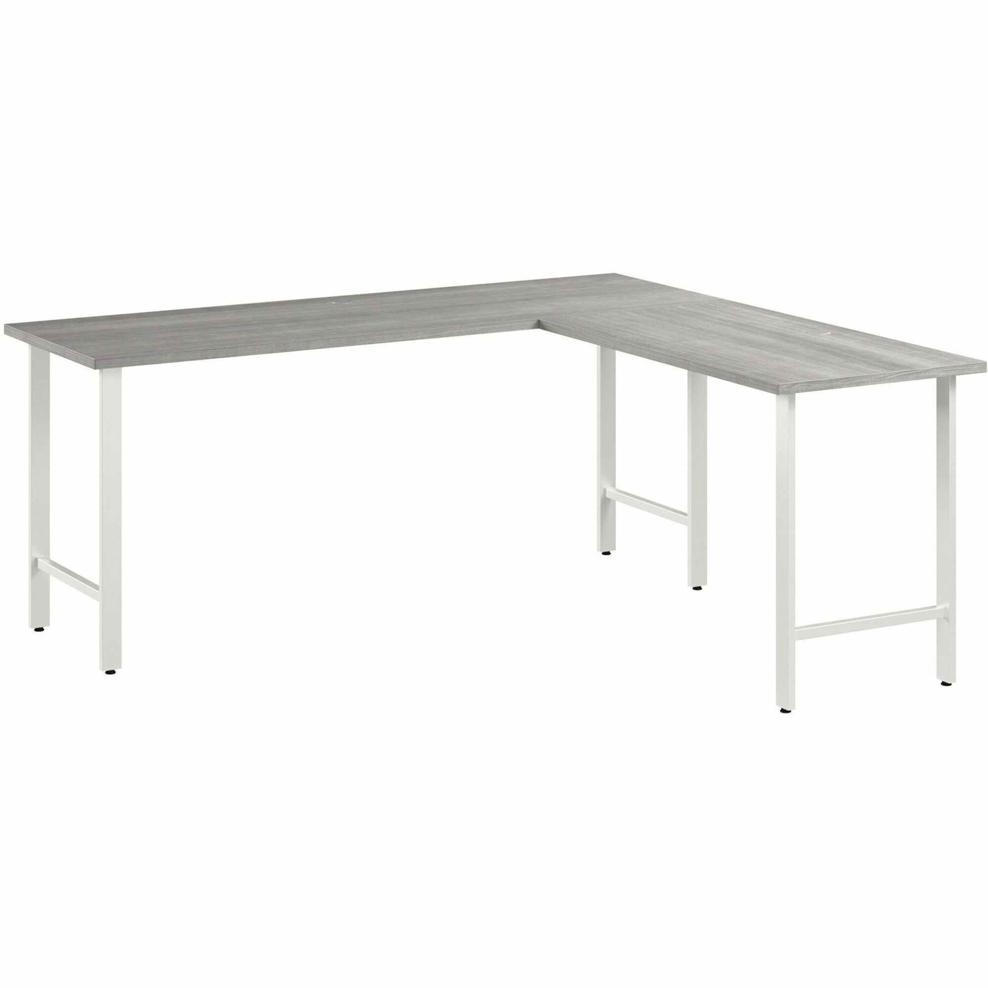 Bush Business Furniture Hustle 72W x 24D L Shaped Computer Desk with Metal Legs, Platinum Gray, 1 Each