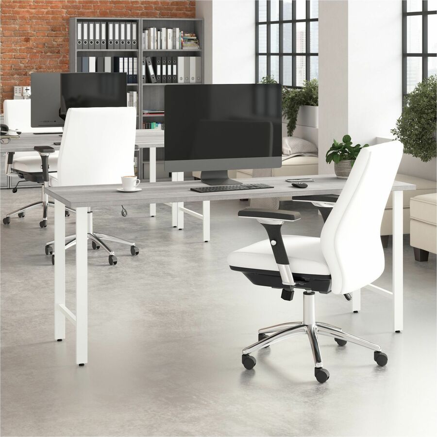 Bush Business Furniture Hustle 72W x 24D Computer Desk with Metal Legs, Platinum Gray, 1 Each