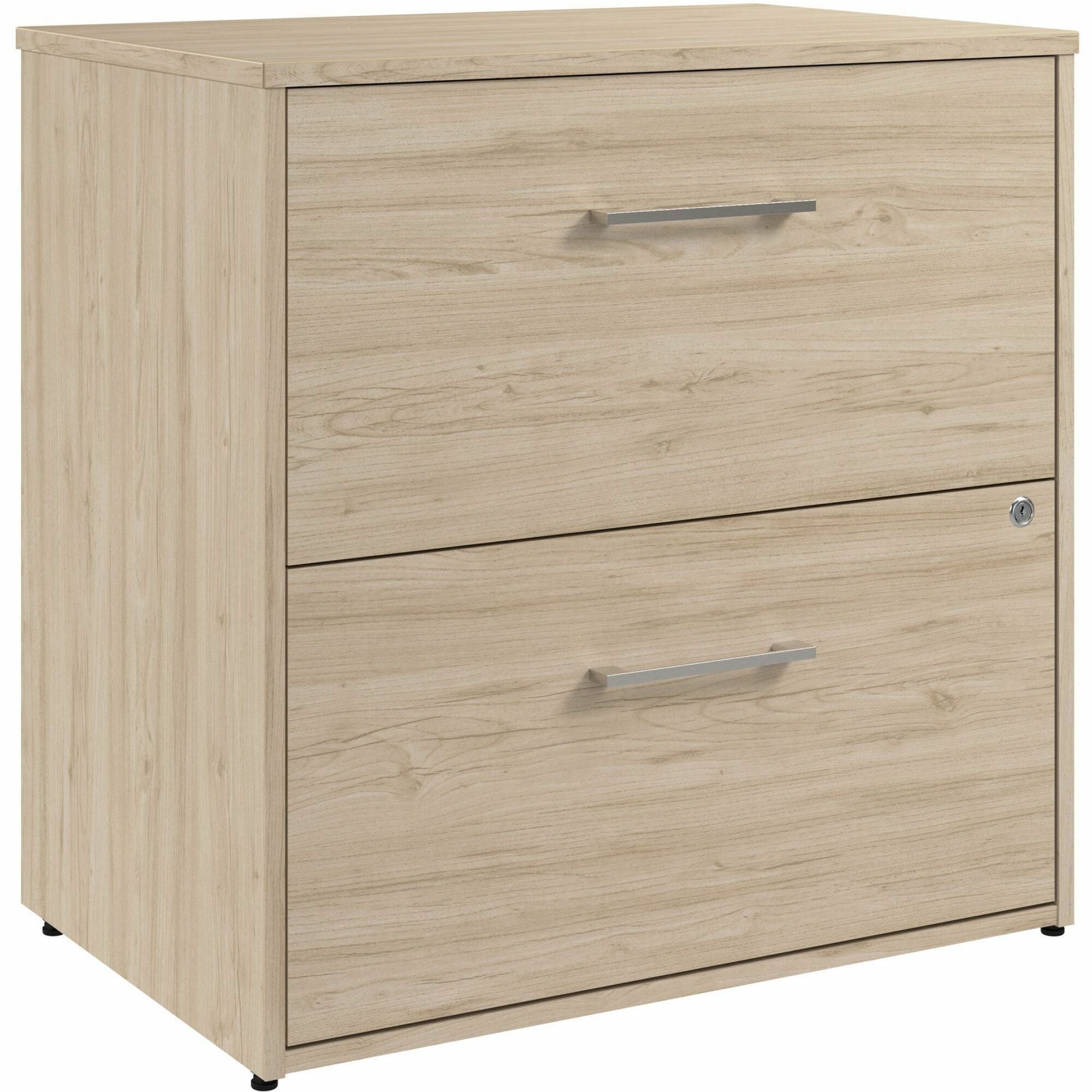 Bush Business Furniture Hustle 2 Drawer Lateral File Cabinet, Natural Elm Finish, 30" H x 30" W, Lockable Drawers, Durable, Scratch & Stain Resistant, 1 Each
