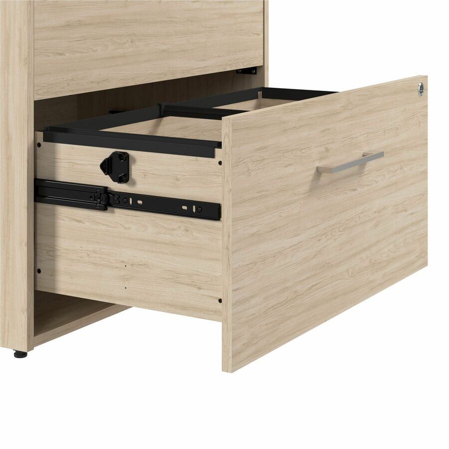 Bush Business Furniture Hustle 2 Drawer Lateral File Cabinet, Natural Elm Finish, 30" H x 30" W, Lockable Drawers, Durable, Scratch & Stain Resistant, 1 Each