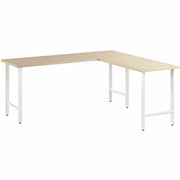 Bush Business Furniture Hustle 72W x 24D L Shaped Computer Desk with Metal Legs, Natural Elm Finish, 1 Each