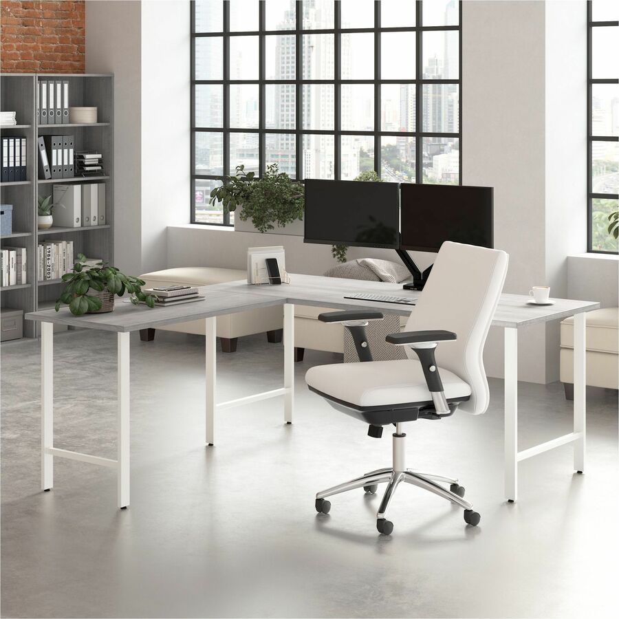Bush Business Furniture Hustle 72W x 30D Computer Desk with Metal Legs, Platinum Gray, 1 Each