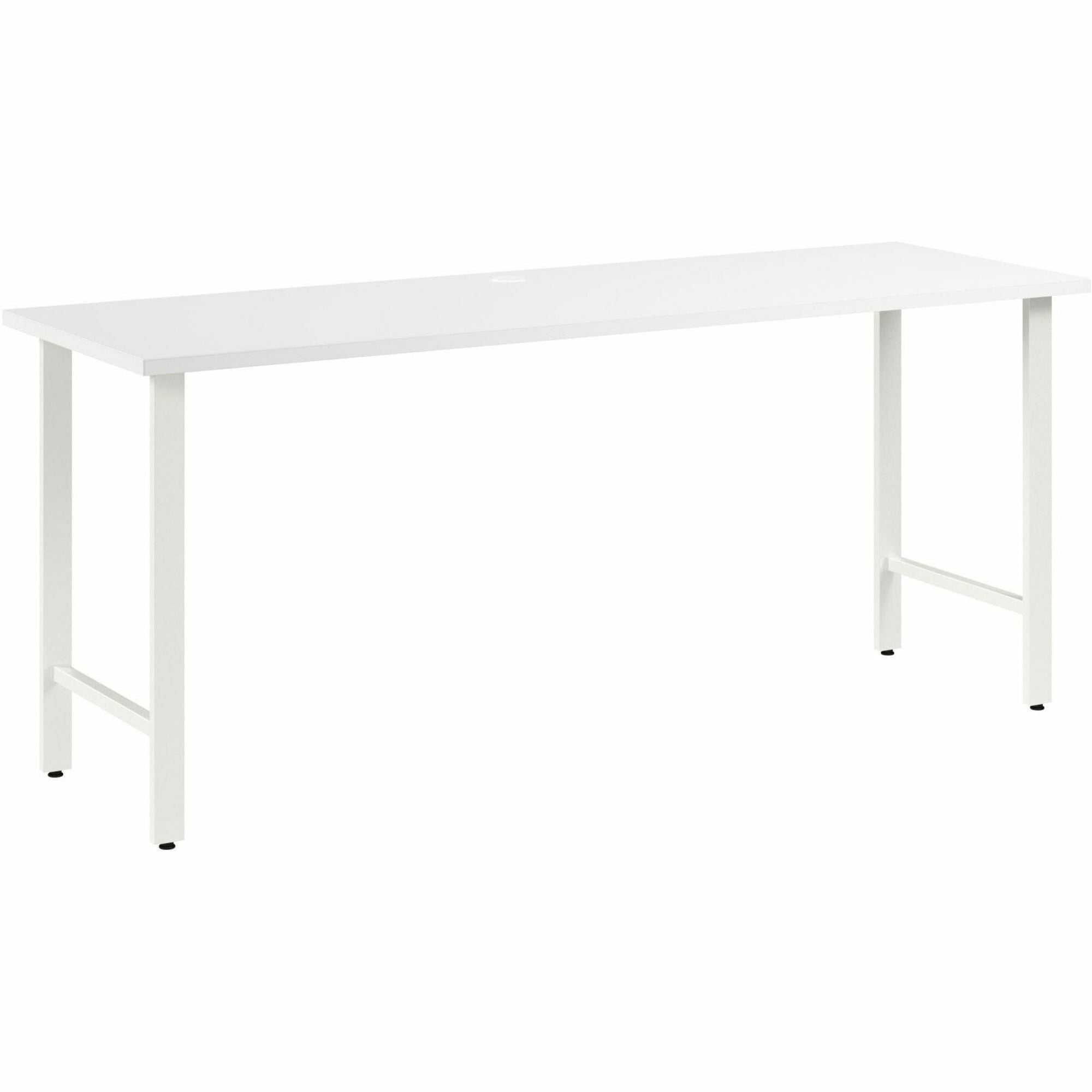Bush Business Furniture Hustle 72W x 24D Computer Desk with Metal Legs, White, Thermofused Laminate, Metal/Plastic/Engineered Wood, Adjustable Leveler, Cable Management, 1 Each