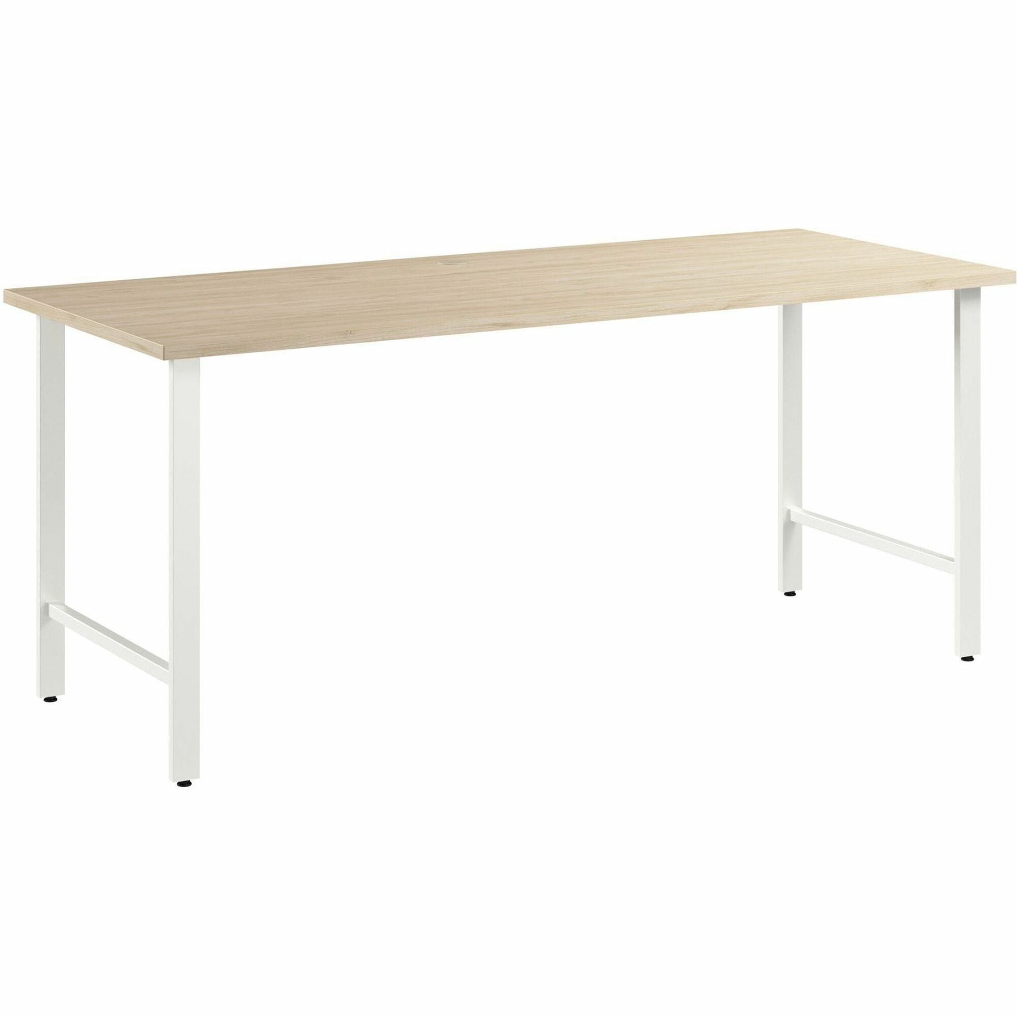 Bush Business Furniture Hustle 72W x 30D Computer Desk with Metal Legs, Natural Elm Finish, 1 Each