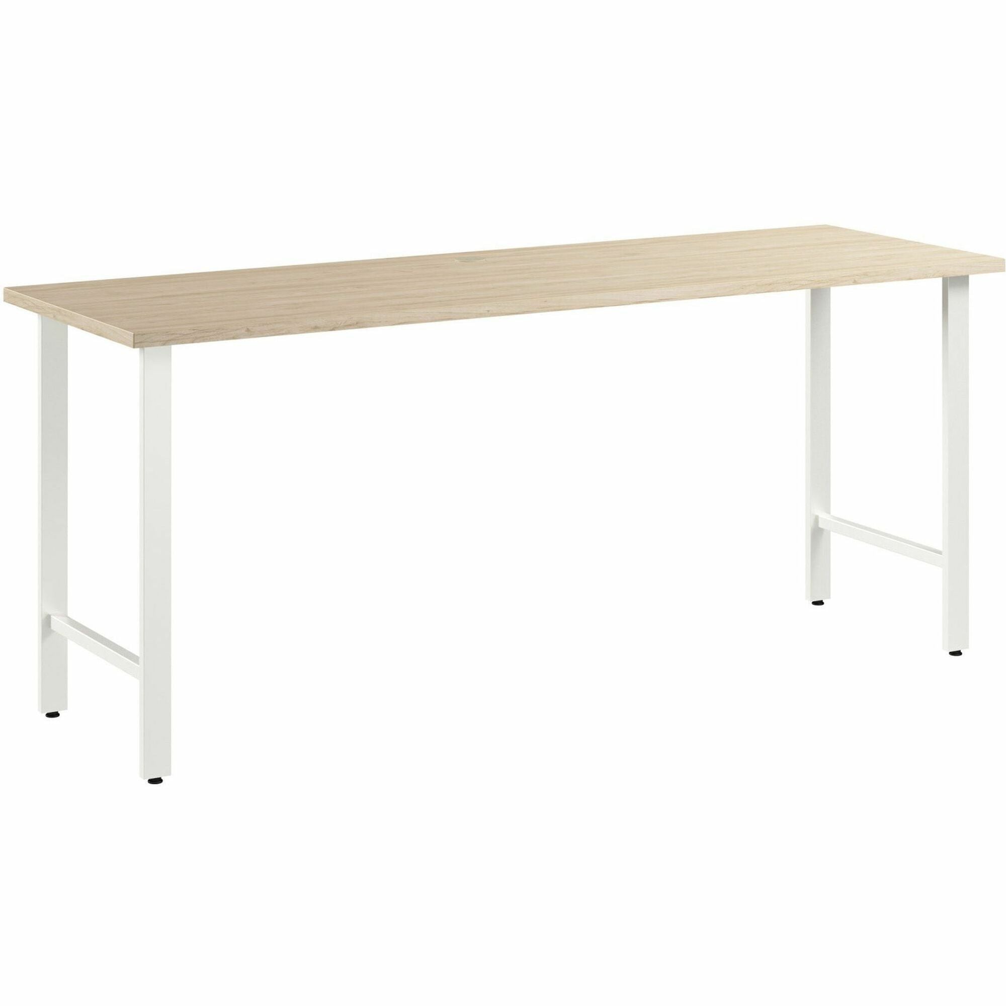Bush Business Furniture Hustle 72W x 24D Computer Desk with Metal Legs, Natural Elm Finish, 1 Each