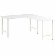 Bush Business Furniture Hustle 60W x 30D L Shaped Computer Desk with Metal Legs, White, 1 Each