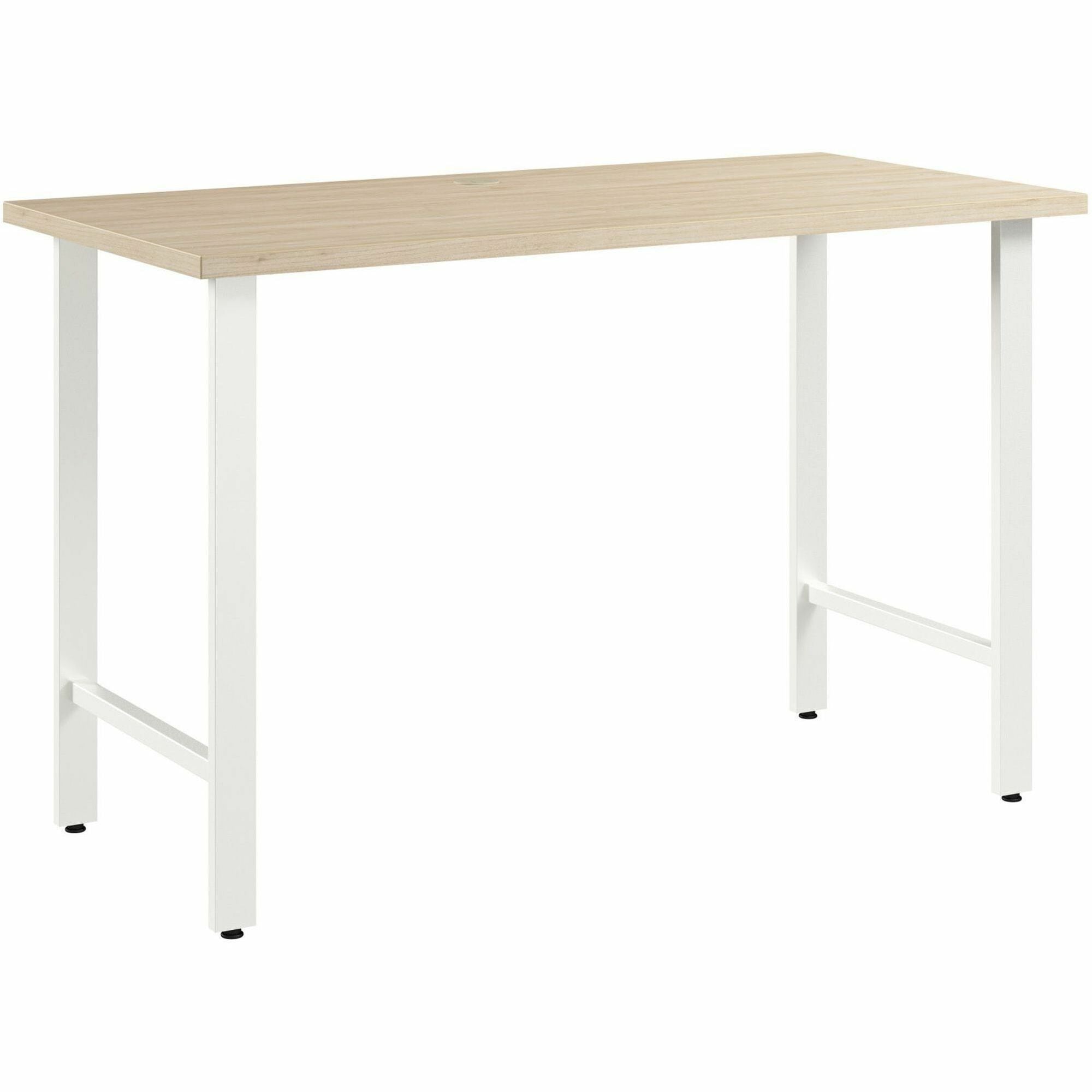 Bush Business Furniture Hustle 48W x 24D Computer Desk with Metal Legs, Natural Elm Finish, 1 Each