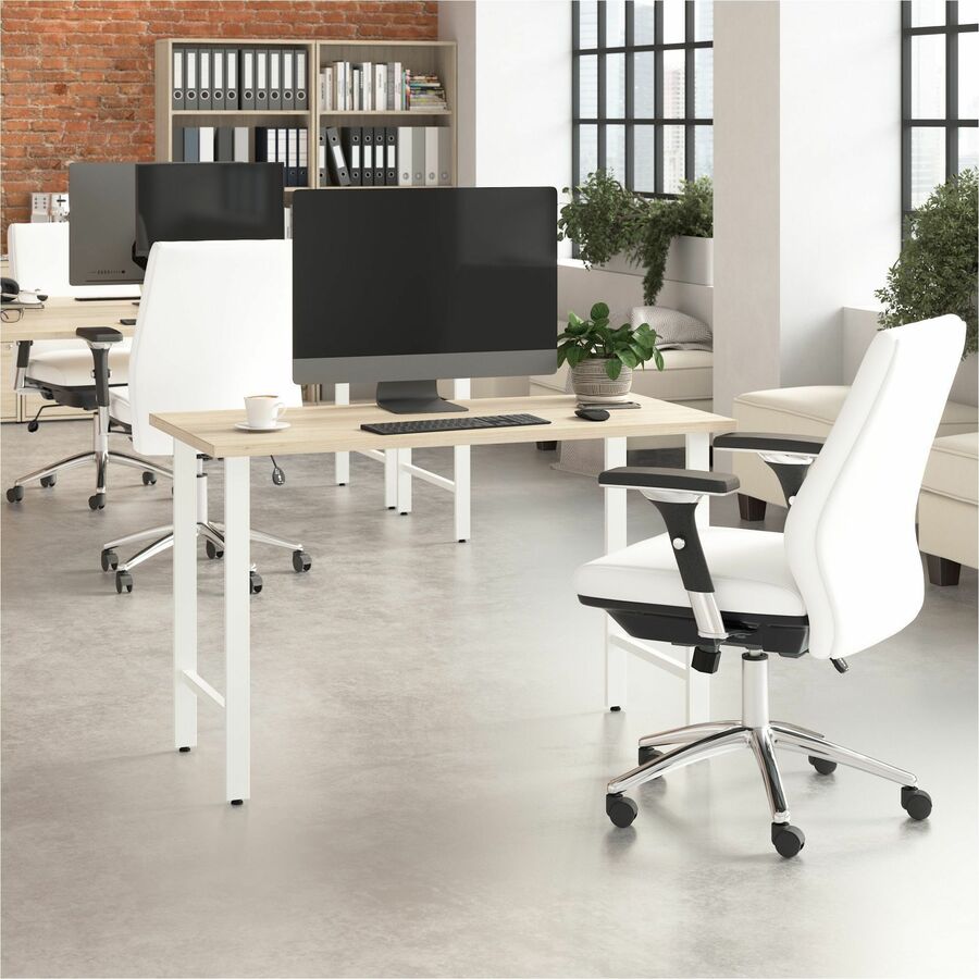 Bush Business Furniture Hustle 48W x 24D Computer Desk with Metal Legs, Natural Elm Finish, 1 Each