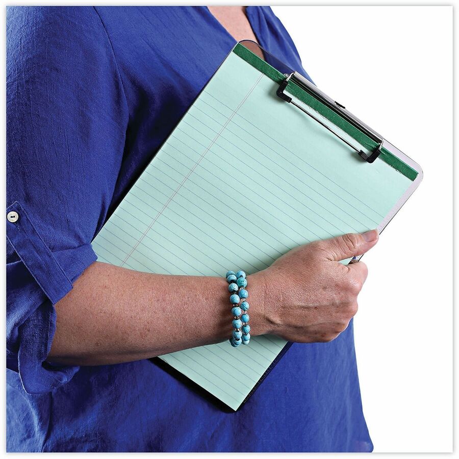 Universal Clipboard, 0.50" Clip Capacity, Storage for Paper, 8.5" x 11" Sheet Size, Plastic, Translucent Black, 1 Each