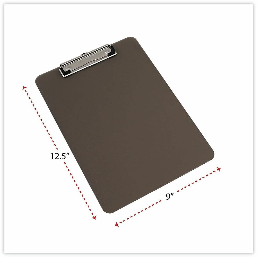Universal Clipboard, 0.50" Clip Capacity, Storage for Paper, 8.5" x 11" Sheet Size, Plastic, Translucent Black, 1 Each