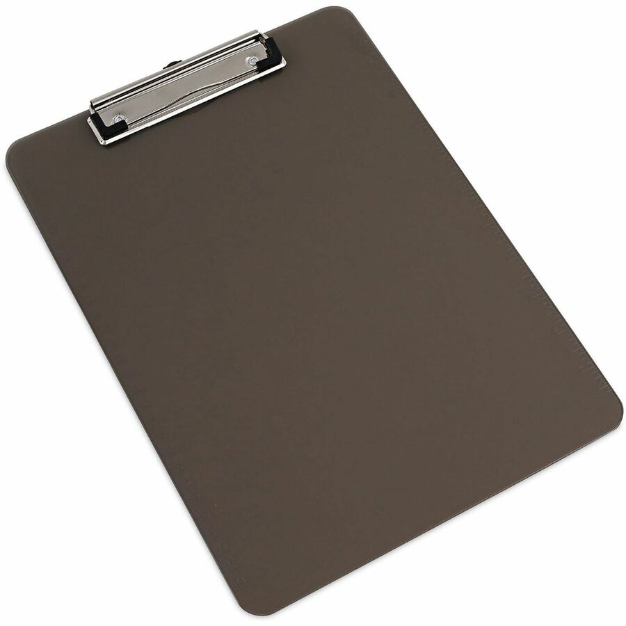 Universal Clipboard, 0.50" Clip Capacity, Storage for Paper, 8.5" x 11" Sheet Size, Plastic, Translucent Black, 1 Each
