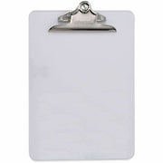 Universal Clipboard, 1.25" Clip Capacity, 8.5" x 11" Sheet Size, Plastic, Clear, 1 Each