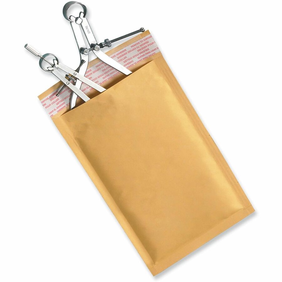Universal Bubble Mailer #0, Self Adhesive, Golden Yellow Kraft, Kraft Paper, 25/Carton