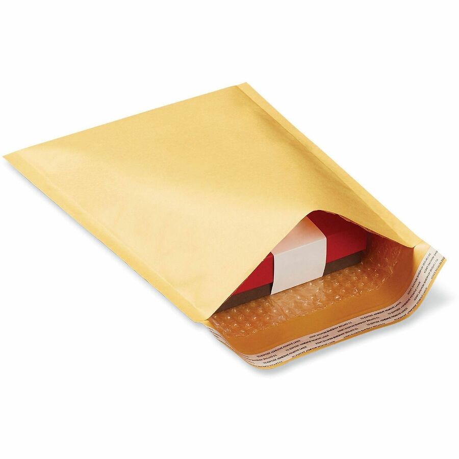 Universal Bubble Mailer, #000, Self Adhesive, Golden Yellow Kraft Paper, 25/Carton