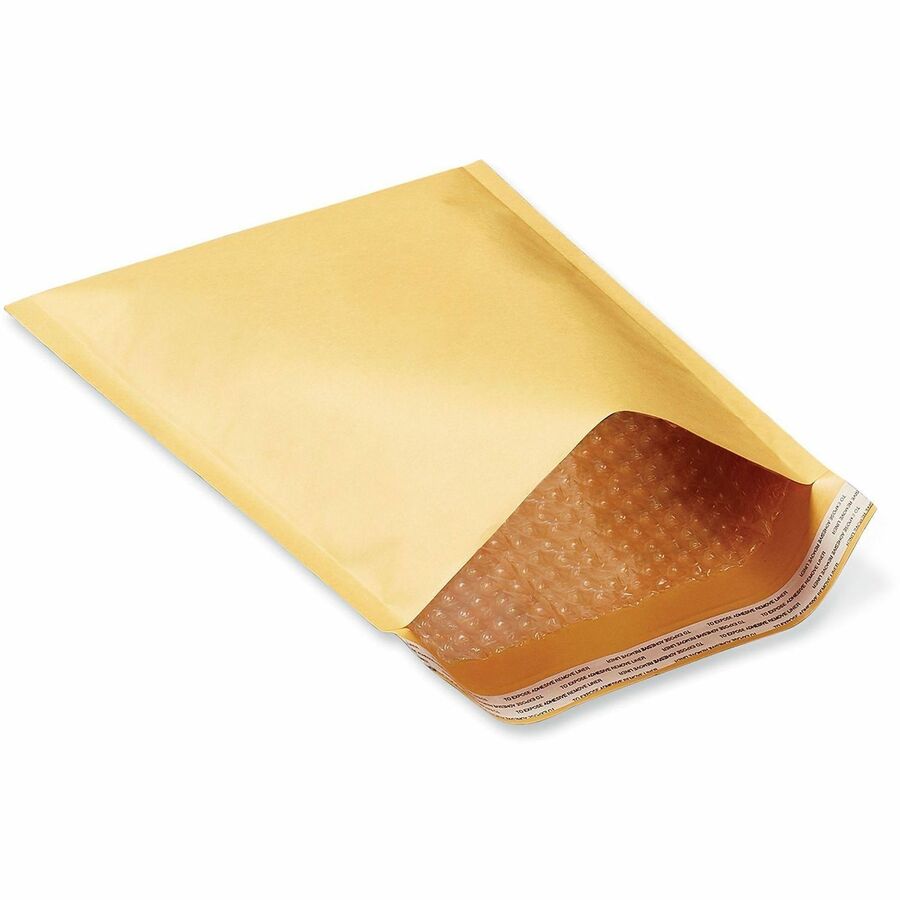 Universal Bubble Mailer, #000, Self Adhesive, Golden Yellow Kraft Paper, 500/Carton