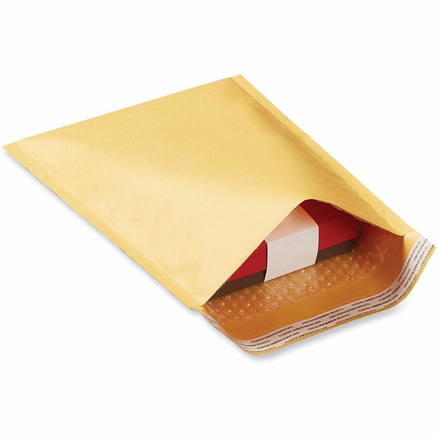 Universal Mailer, Bubble, #0, Self Adhesive, Golden Yellow Kraft, Kraft Paper, 250/Carton