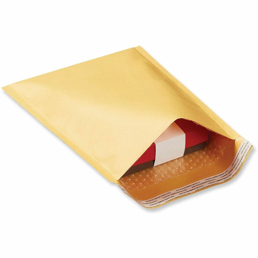 Universal Mailer, Bubble, #5, Self Adhesive, Golden Yellow Kraft, Kraft Paper, 25/Carton