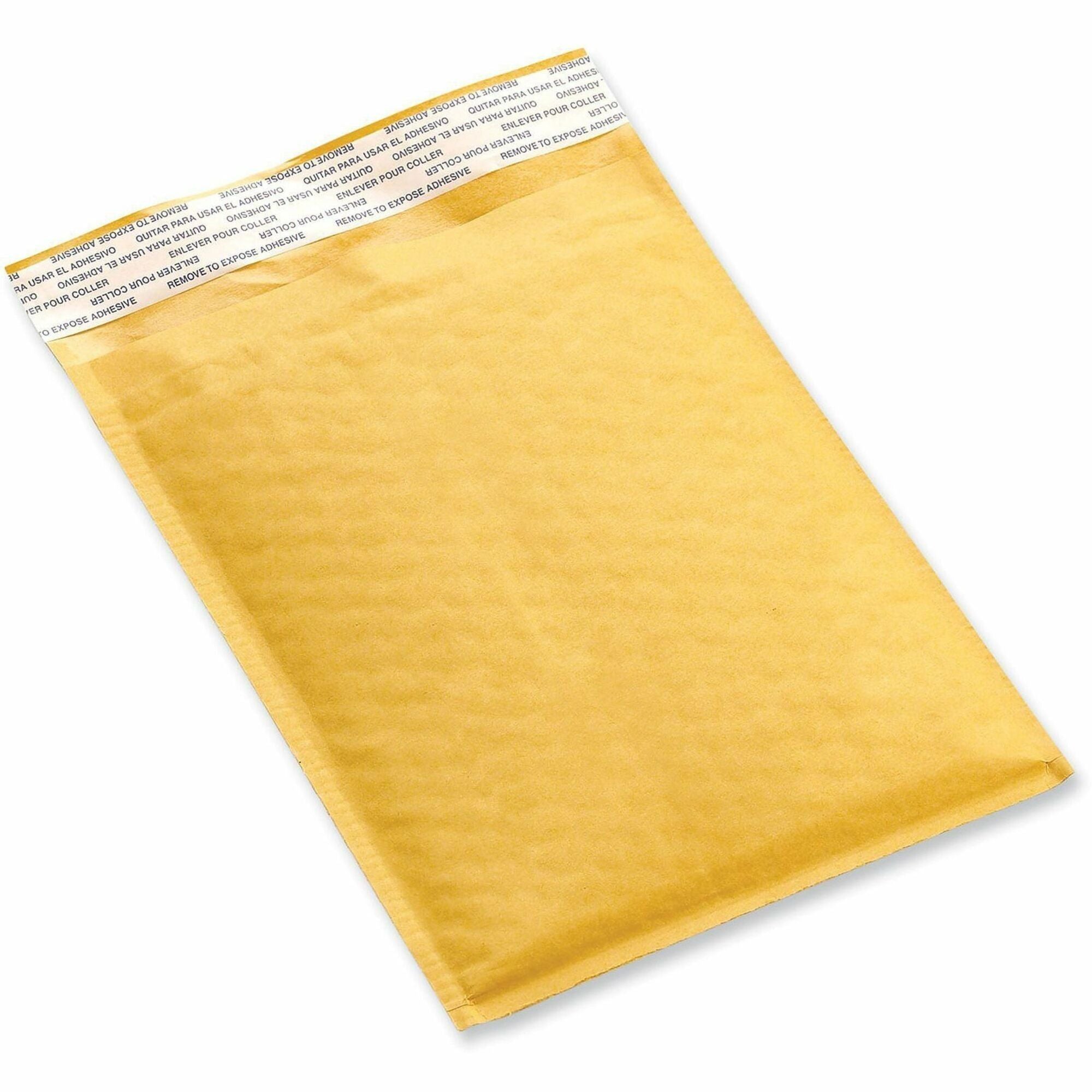 Universal Bubble Mailer #4, Self Adhesive, Golden Yellow Kraft, Kraft Paper, 25/Carton