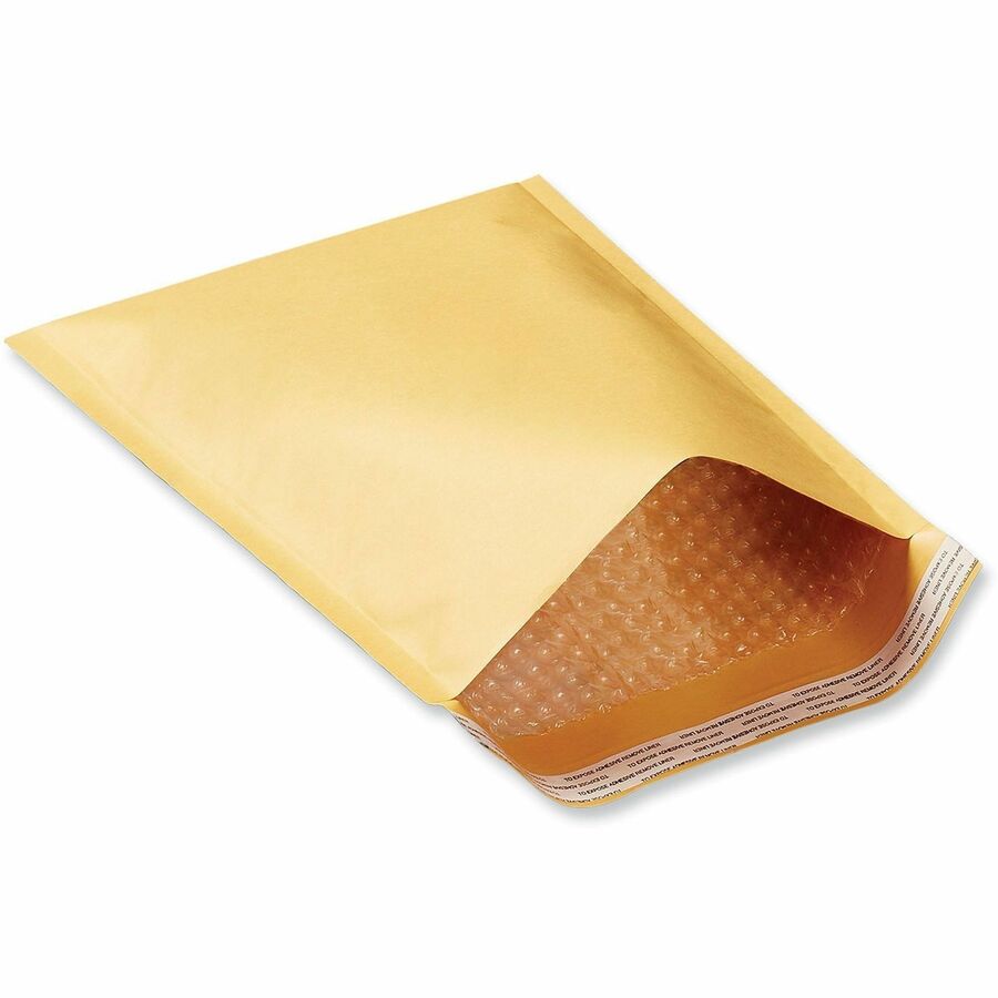 Universal Bubble Mailer #4, Self Adhesive, Golden Yellow Kraft, Kraft Paper, 25/Carton