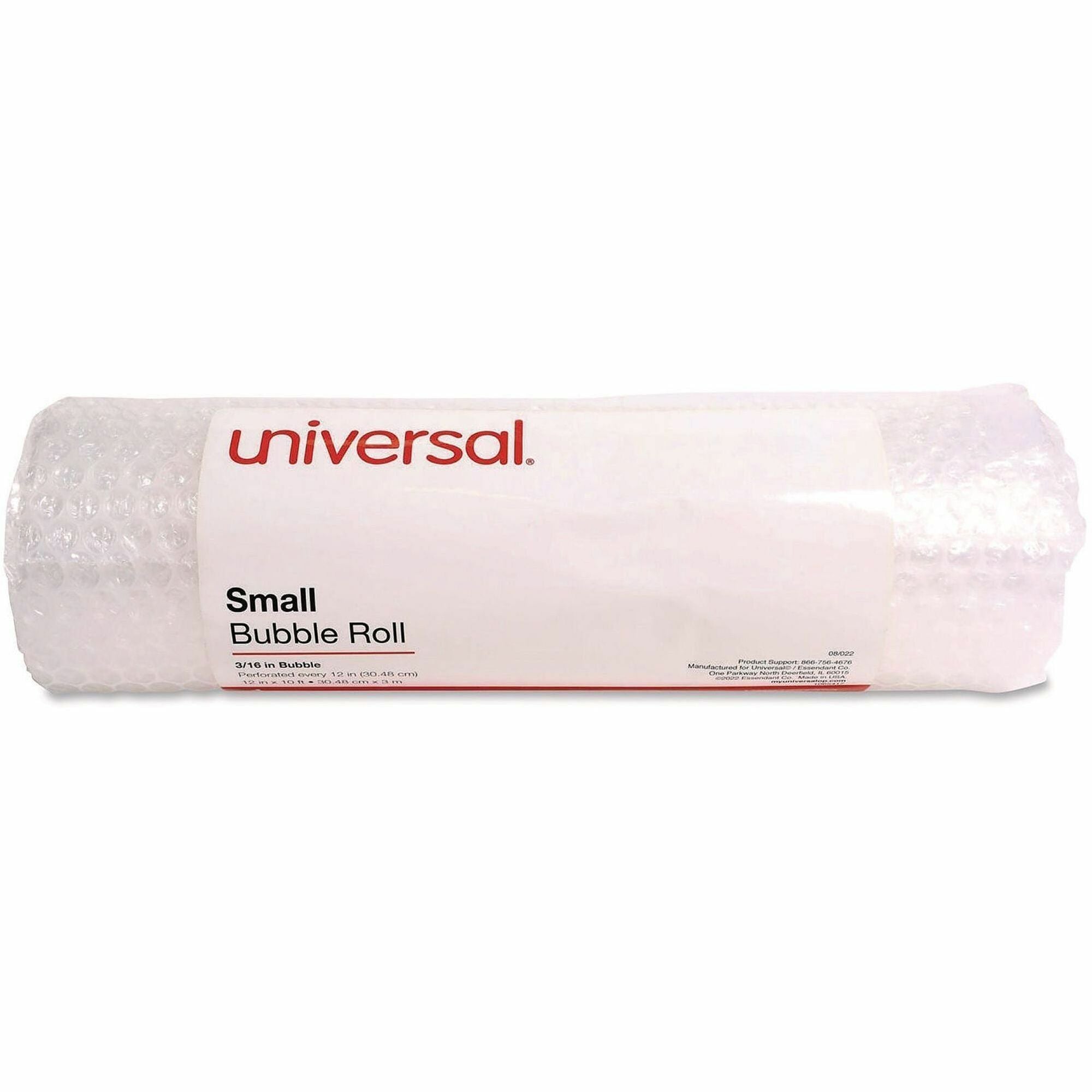 Universal Cushion Wrap, 12" x 10 ft x 100 mil, Perforated, Polyethylene, Clear, 12/Carton