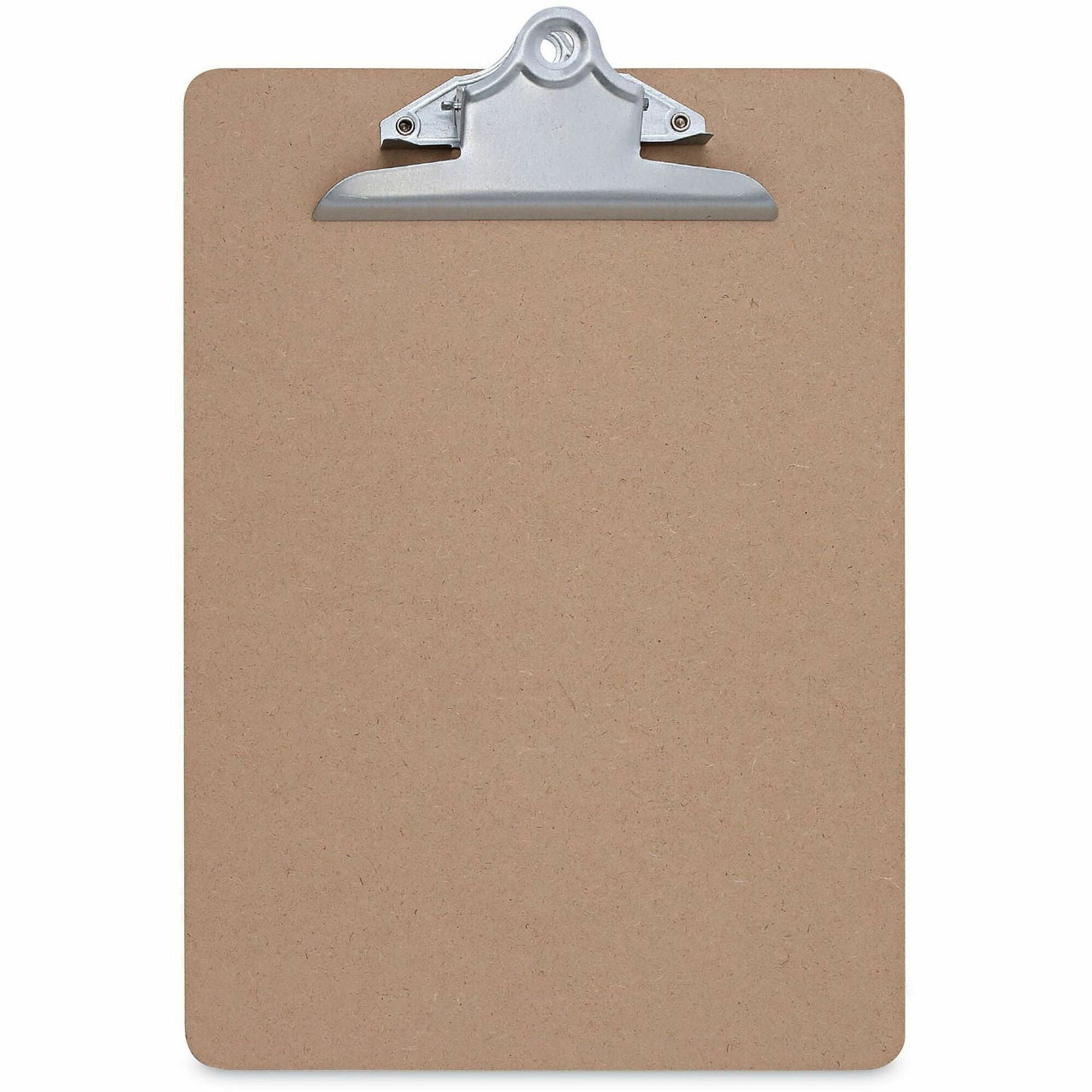 Universal Clipboard, 1.25" Clip Capacity, Hardboard, Brown, 8.5" x 11", 3/Pack