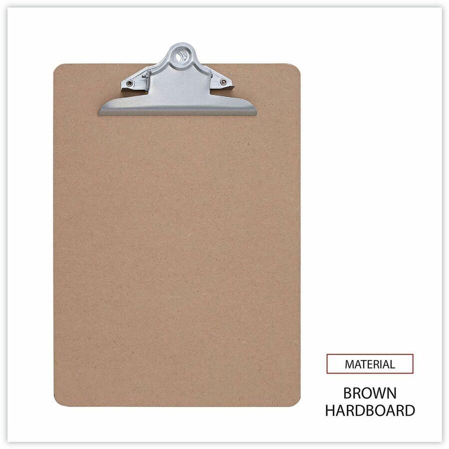 Universal Clipboard, 1.25" Clip Capacity, Hardboard, Brown, 8.5" x 11", 3/Pack